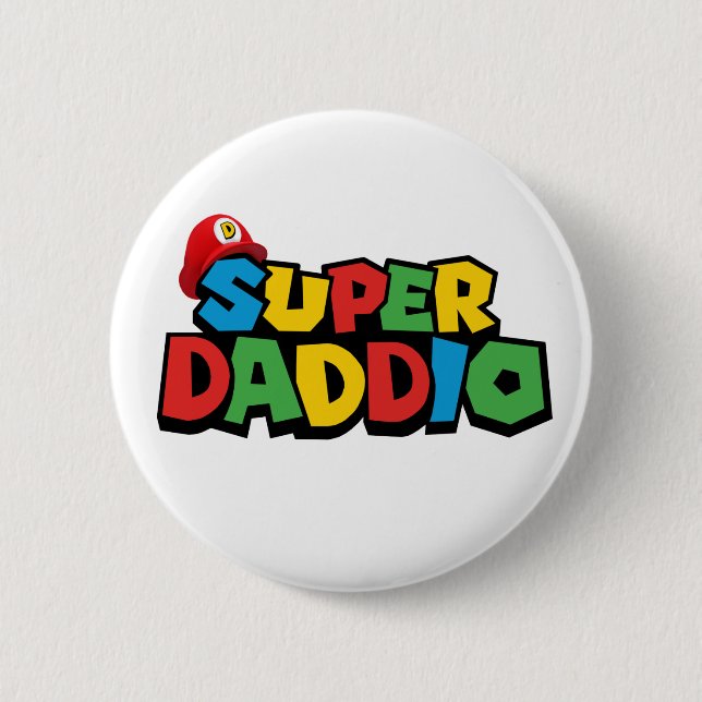 Chapa Redonda De 5 Cm Super Daddio para el mejor papá (Anverso)