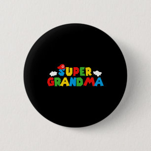 Chapa Redonda De 5 Cm Super Gamer Abuela Divertido Día de la Mujer Para 