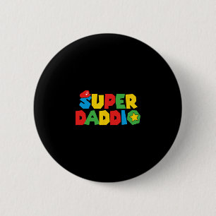Chapa Redonda De 5 Cm Super Gamer Papá Desatado Celebrando el Poder Pate