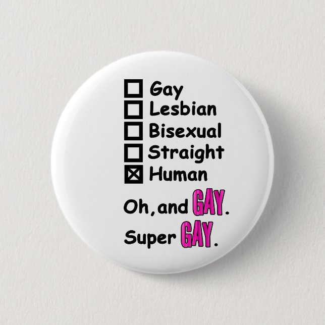 Chapa Redonda De 5 Cm Super Gay (Anverso)