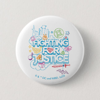 Chapa Redonda De 5 Cm Super Héroes Chicas de DC luchando por la justicia