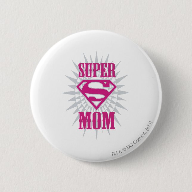 Chapa Redonda De 5 Cm Super Mom Starburst (Anverso)