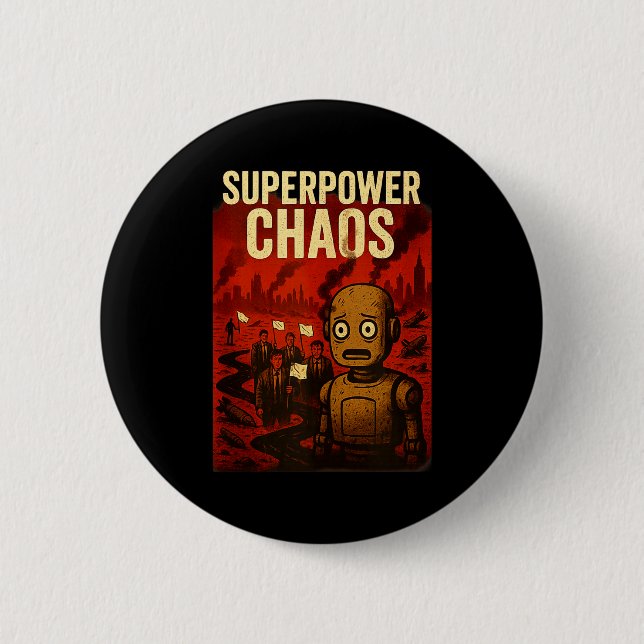 Chapa Redonda De 5 Cm Super Wer Chaos Dystoan Satire War Consequences Gi (Anverso)