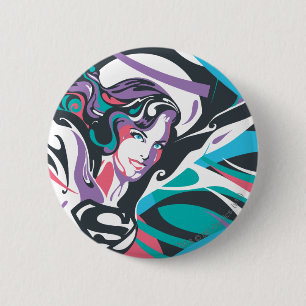Chapa Redonda De 5 Cm Supergirl Color Splash Swirls 2
