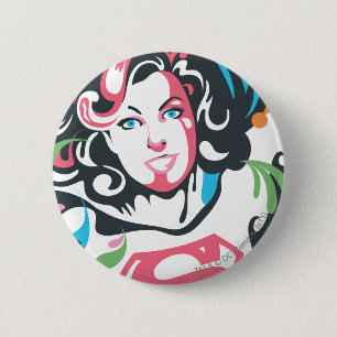 Chapa Redonda De 5 Cm Supergirl Color Splash Swirls 3