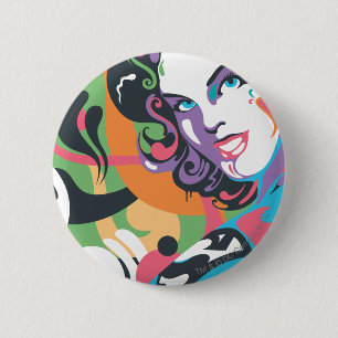 Chapa Redonda De 5 Cm Supergirl Color Splash Swirls 4