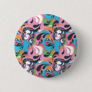 Chapa Redonda De 5 Cm Supergirl Color Splash Swirls Patrón 2