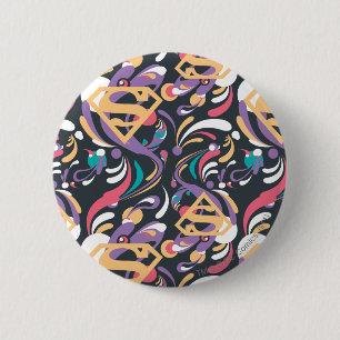 Chapa Redonda De 5 Cm Supergirl Color Splash Swirls Pattern 8
