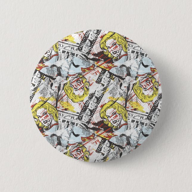 Chapa Redonda De 5 Cm Supergirl Comic Capers Pattern 2 (Anverso)