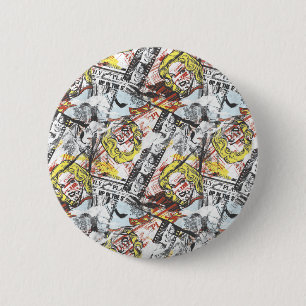 Chapa Redonda De 5 Cm Supergirl Comic Capers Pattern 2