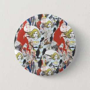 Chapa Redonda De 5 Cm Supergirl Comic Capers Pattern 5