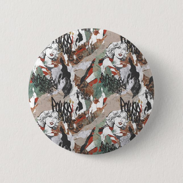 Chapa Redonda De 5 Cm Supergirl Comic Capers Pattern 6 (Anverso)