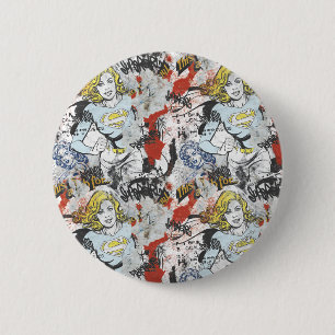 Chapa Redonda De 5 Cm Supergirl Comic Capers Pattern 9