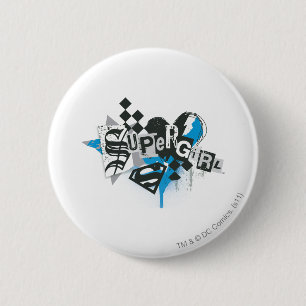 Chapa Redonda De 5 Cm Supergirl derrames y splatt
