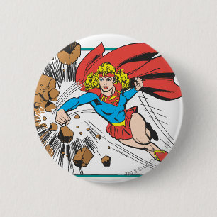 Chapa Redonda De 5 Cm Supergirl destruye Boulder