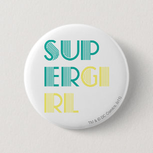 Chapa Redonda De 5 Cm Supergirl Green y Yellow