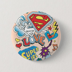 Chapa Redonda De 5 Cm Supergirl Love