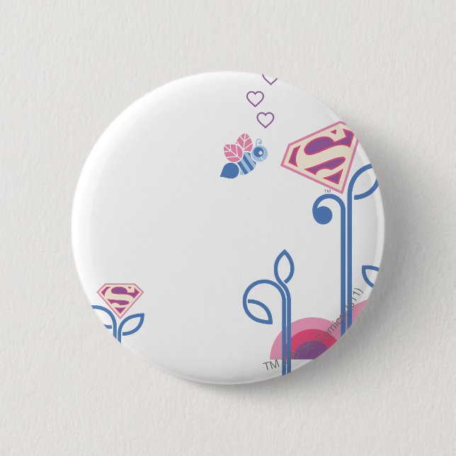 Chapa Redonda De 5 Cm Supergirl Love Bee (Anverso)