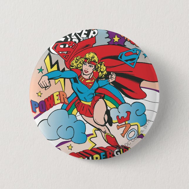 Chapa Redonda De 5 Cm Supergirl Love Conquers (Anverso)