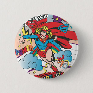Chapa Redonda De 5 Cm Supergirl Love Conquers