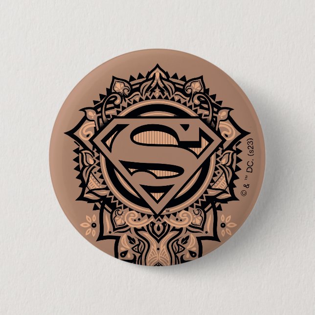 Chapa Redonda De 5 Cm Supergirl Mandala Graphic (Anverso)