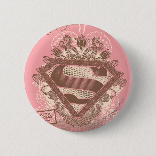 Chapa Redonda De 5 Cm Supergirl Metropolis Ballet Pink (Anverso)