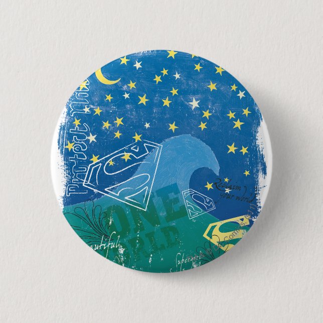 Chapa Redonda De 5 Cm Supergirl One World (Anverso)