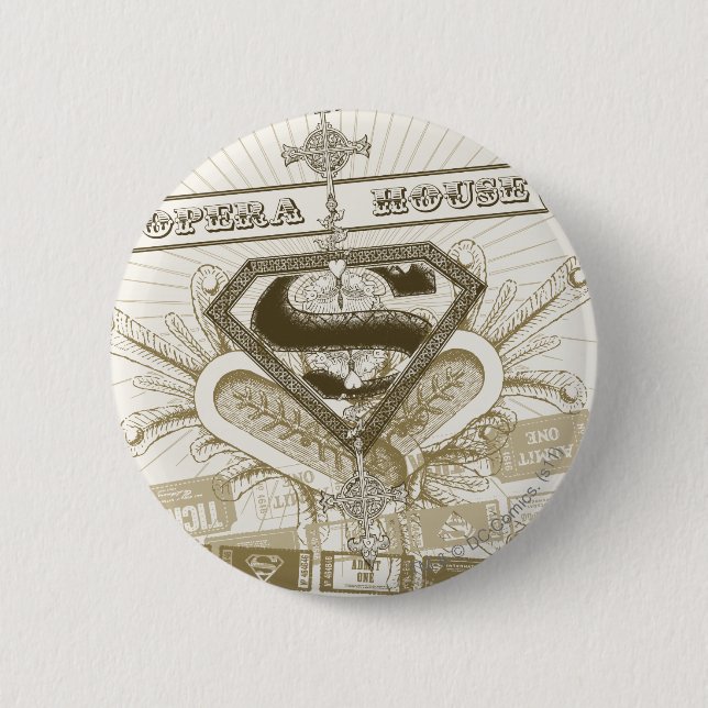 Chapa Redonda De 5 Cm Supergirl Opera House (Anverso)