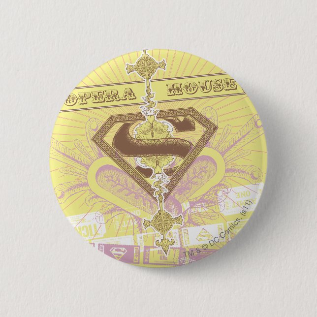 Chapa Redonda De 5 Cm Supergirl Ópera House Yellow (Anverso)