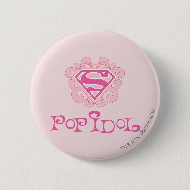 Chapa Redonda De 5 Cm Supergirl Pop Idol (Anverso)