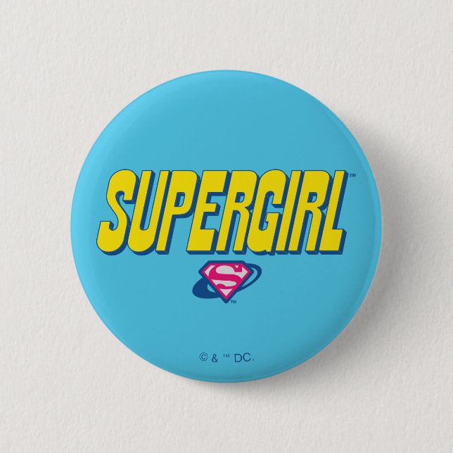 Chapa Redonda De 5 Cm Supergirl Pop Logo (Anverso)