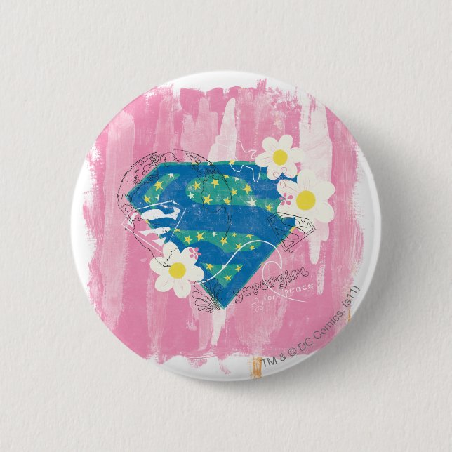 Chapa Redonda De 5 Cm Supergirl por Peace Pink (Anverso)