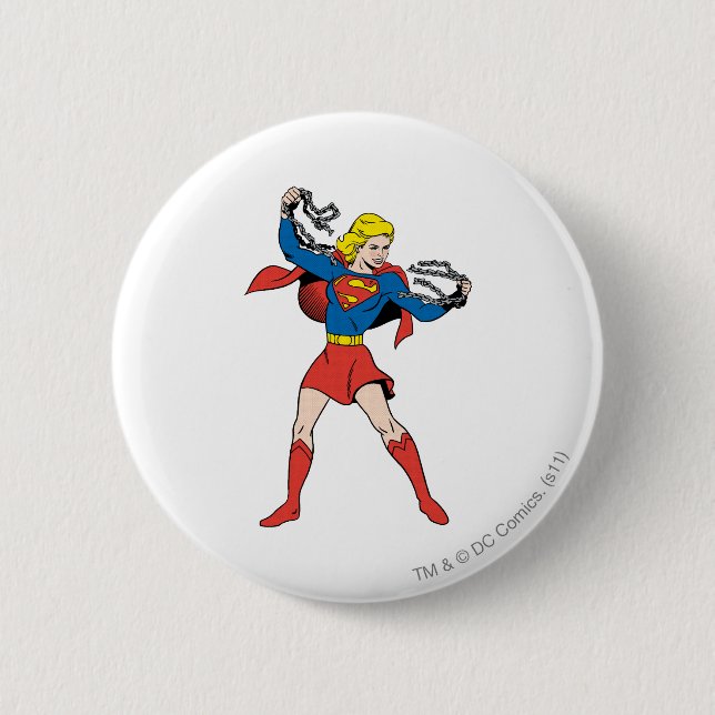 Chapa Redonda De 5 Cm Supergirl Pose 10 (Anverso)
