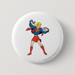 Chapa Redonda De 5 Cm Supergirl Pose 10