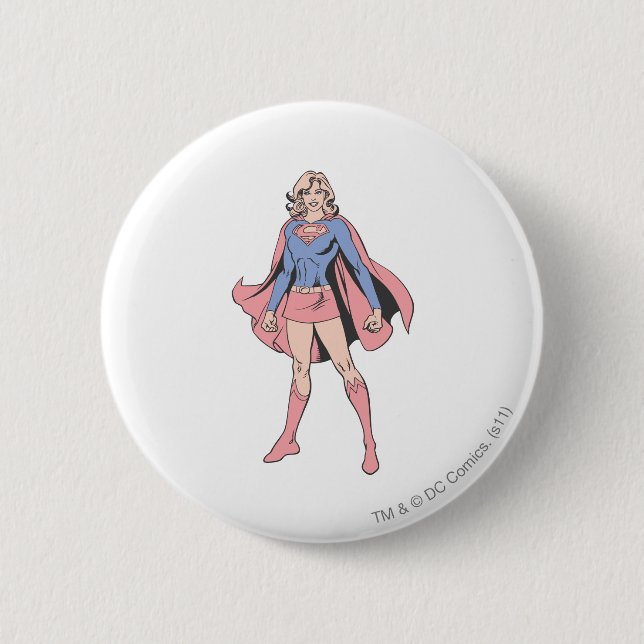Chapa Redonda De 5 Cm Supergirl Pose 3 (Anverso)