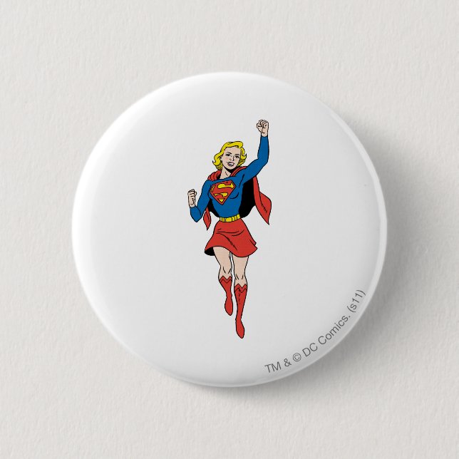 Chapa Redonda De 5 Cm Supergirl Pose 4 (Anverso)