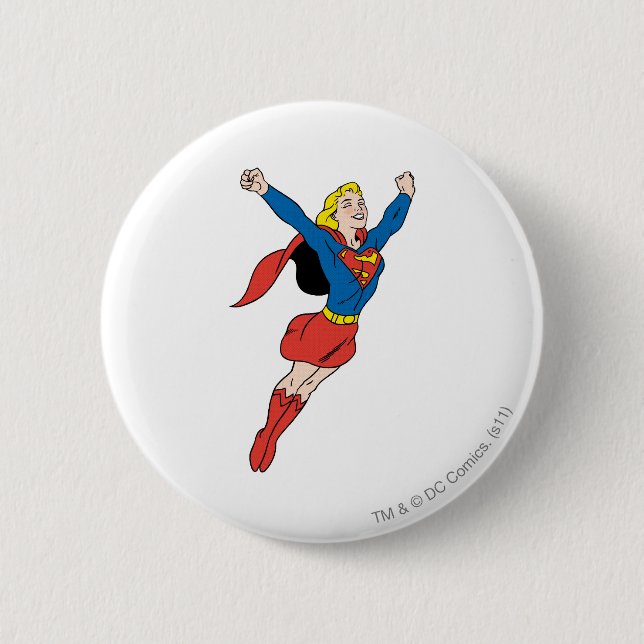 Chapa Redonda De 5 Cm Supergirl Pose 6 (Anverso)