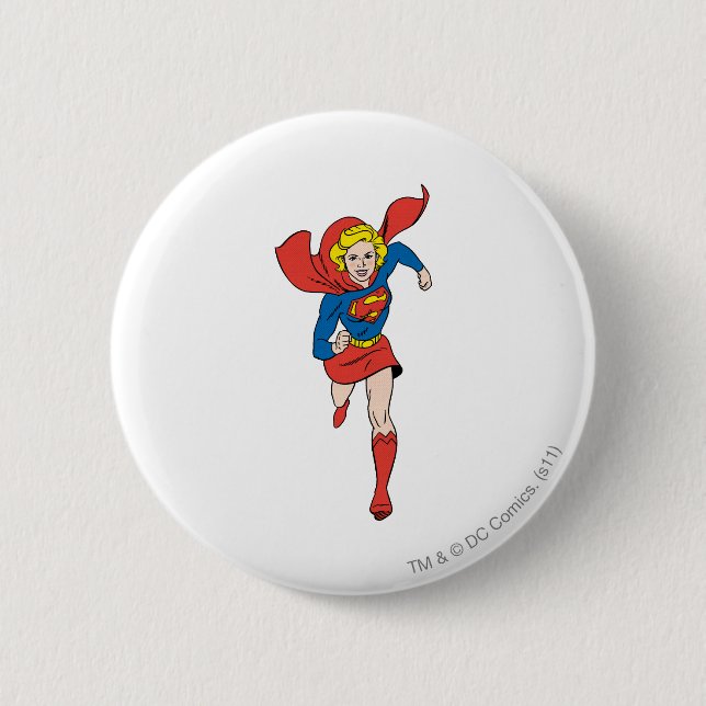Chapa Redonda De 5 Cm Supergirl Pose 8 (Anverso)
