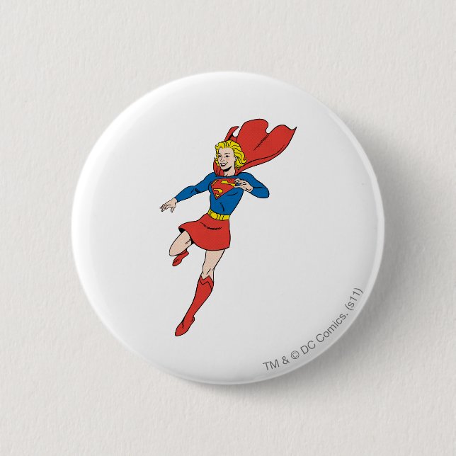 Chapa Redonda De 5 Cm Supergirl Pose 8 (Anverso)