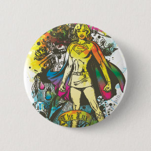 Chapa Redonda De 5 Cm Supergirl Pose The Lux