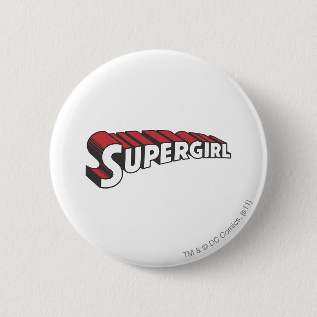 Chapa Redonda De 5 Cm Supergirl Red and White Logo (Anverso)