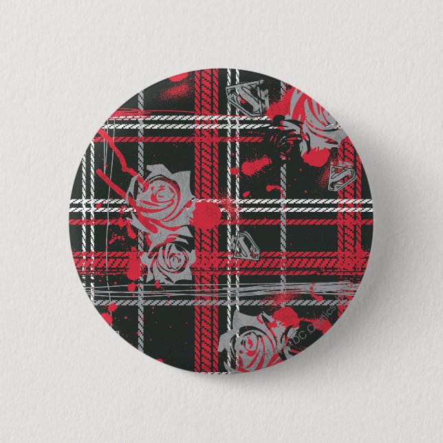Chapa Redonda De 5 Cm Supergirl Rosas (Anverso)