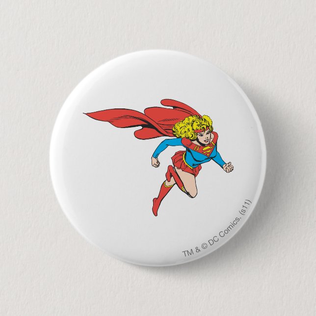 Chapa Redonda De 5 Cm Supergirl Salta a la derecha (Anverso)