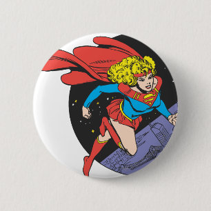Chapa Redonda De 5 Cm Supergirl salta en espacio