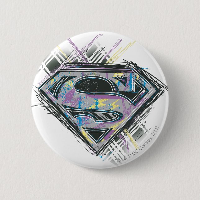 Chapa Redonda De 5 Cm Supergirl Scribbles Logo (Anverso)