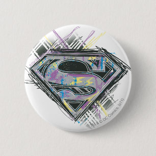 Chapa Redonda De 5 Cm Supergirl Scribbles Logo