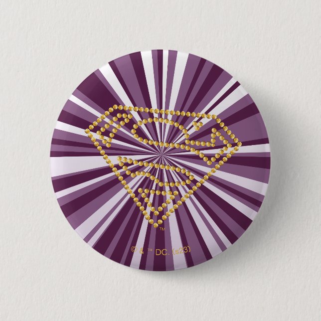 Chapa Redonda De 5 Cm Supergirl Studded S-Shield (Anverso)