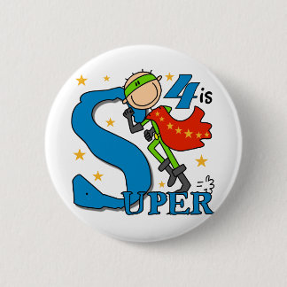Chapa Redonda De 5 Cm Superhéroe Boy 4 camisetas y regalos de cumpleaños