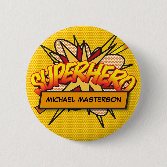 Chapa Redonda De 5 Cm SUPERHÉROE Diversión Cómic Moderno Personalizado (Anverso)