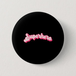 Chapa Redonda De 5 Cm Superhéroe - Lindo rosa vintage retro Halloween su